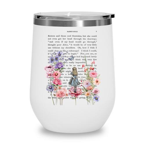 Wonderland Garden & Vintage Textbook Wine Tumbler - Bookorys