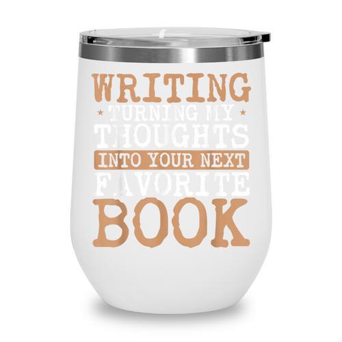 Writing Author Life Books Journalist Typewriter Wine Tumbler - Bookorys AU