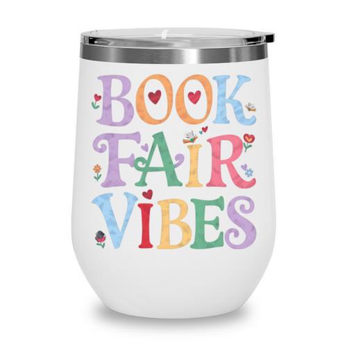 Book Fair Vibes Groovy Retro Reading Wine Tumbler - Bookorys DE