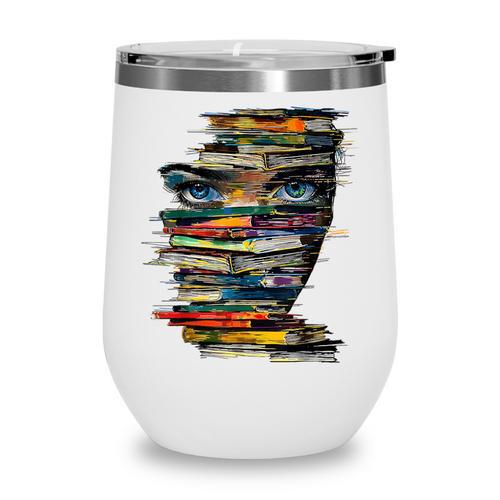 Book Women Graphic Art Colorful Eyes Wine Tumbler - Bookorys DE