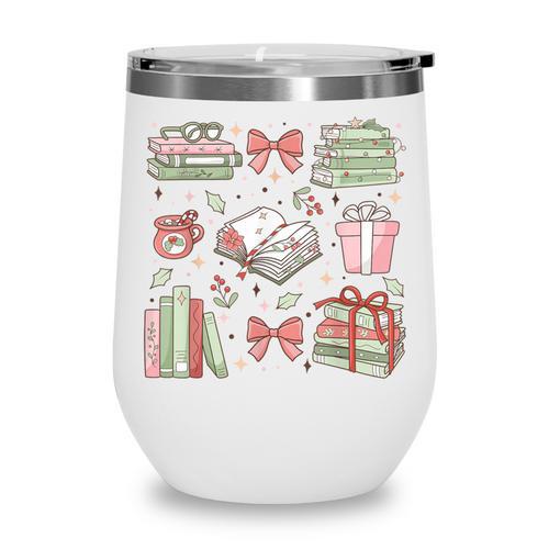 Christmas Book Lover Reading Reader Men Women Kids Xmas Wine Tumbler - Bookorys DE