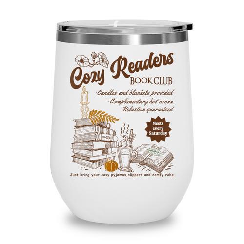Cozy Girl Book Club Cozy Readers Book Club Wine Tumbler - Bookorys