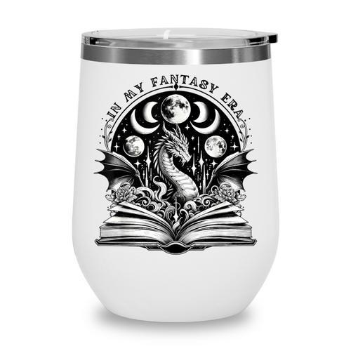 In My Fantasy Era Reading Fantasy Books Halloween Bookish Wine Tumbler - Bookorys