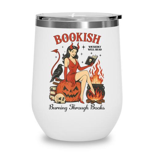 Halloween Bookish Witchy Book Club Hot Girls Read Wine Tumbler - Bookorys DE