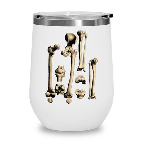 Hip And Leg Bones Book Print Vintage Human Bones Wine Tumbler - Bookorys