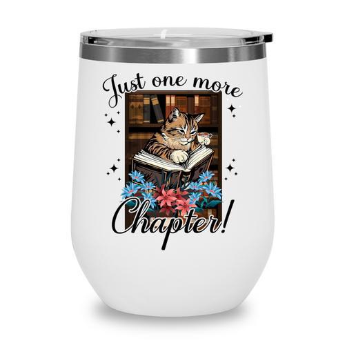 Just One More Chapter Cat Reading Books Coffee Lovers Premium Tri-Blend Wine Tumbler - Bookorys