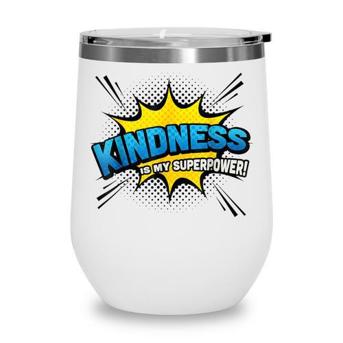 Kindness Is My Superpower Retro Comic Book T-Shirt Wine Tumbler - Bookorys AU