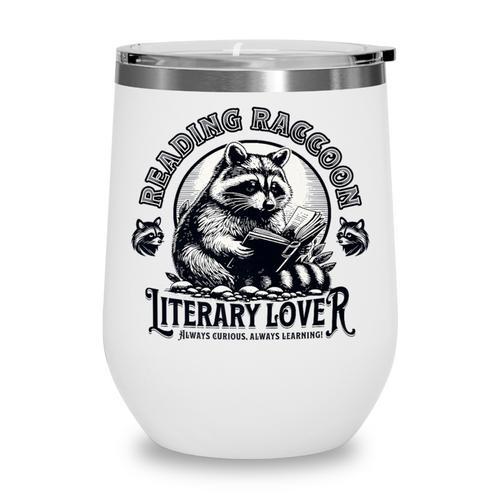 Literary Lover Reading Raccoon Books Premium Wine Tumbler - Bookorys DE
