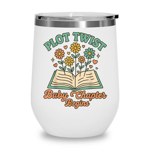Pregnancy Announcement Book Lover Reveal Pregnant Wine Tumbler - Bookorys DE