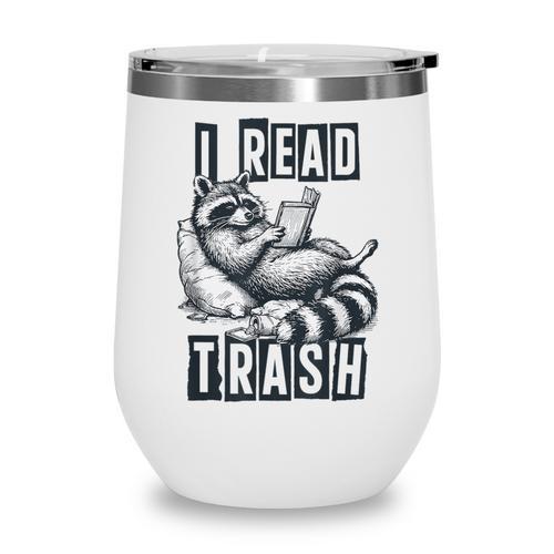 Racoon Reading Spicy Smutty Book Booktok I Read Trashy Books Wine Tumbler - Bookorys