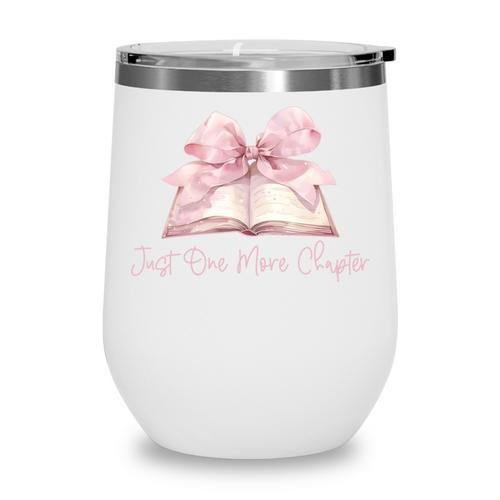 Reading Books Mom Mothers Day Coquette Pink Bow Book Lovers Wine Tumbler - Bookorys