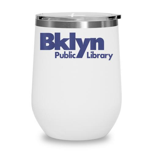 Retro Brooklyn Public Library NY New York Book Lover Wine Tumbler - Bookorys AU