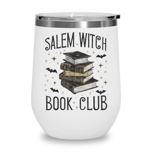 Vintage Salem Book Club Cat Bookish Spooky Halloween Wine Tumbler - Bookorys