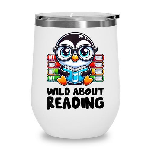 Wild About Reading Book Lover Penguin Wine Tumbler - Bookorys