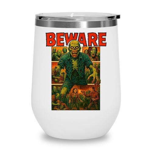 Zombie Tee Horror Movie Poster Vintage Comic Book Graphic Premium Wine Tumbler - Bookorys