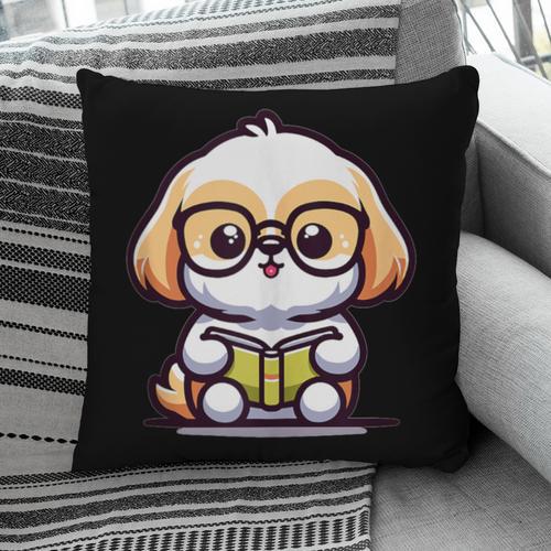 Adorable Book Lover Shih Tzu With Reading Glasses Cute Pillowcase - Bookorys