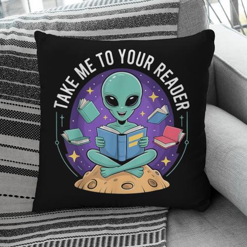 Alien Reader Reading Teacher Librarian Book Lover Pillowcase - Bookorys