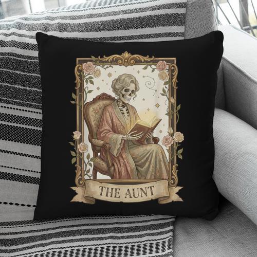 The Aunt Tarot Card Women Skeleton Aunty Book Lover Pillowcase - Bookorys AU