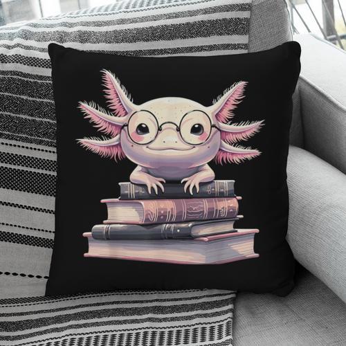 Axolotl Books Readsalotl Reading Bookworm Kawaii Axolotl Pillowcase - Bookorys