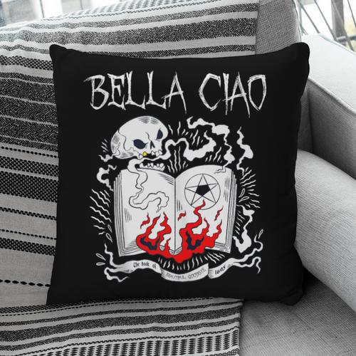 Bella Ciao Goodbye Beautiful Skull Book Of Dark Magic Occult Pillowcase - Bookorys