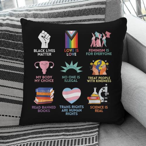 BLM Human Rights Feminism Trans Science Books LGBTQ Quote Pillowcase - Bookorys DE
