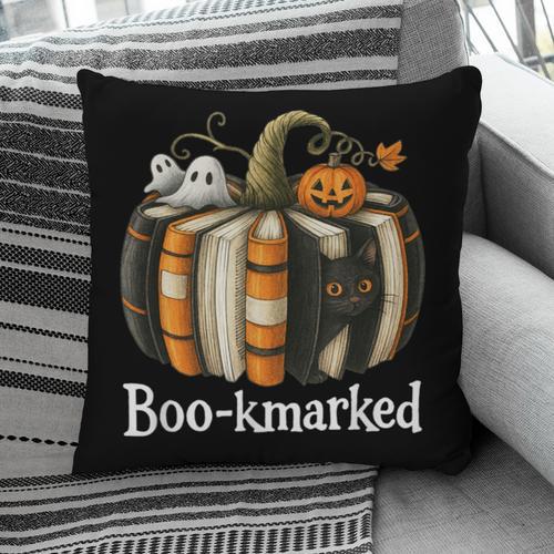 Boo-Kmarked Fall Pumpkin Books Halloween Teacher Teaching Pillowcase - Bookorys AU