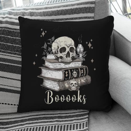 Boo Skeleton Skull Books Halloween Women School Teacher Kid Pillowcase - Bookorys CA