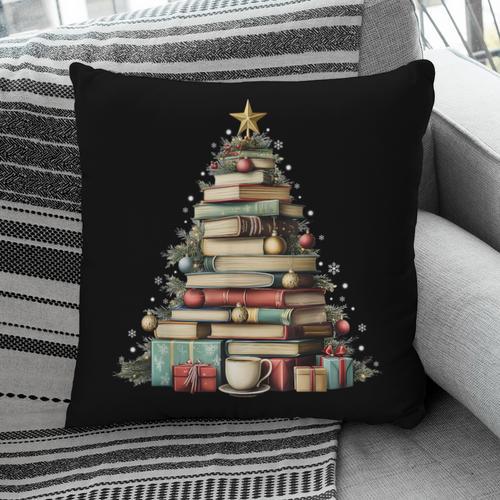 Book Christmas Tree Books Lovers Xmas Teacher Men Women Kids Pillowcase - Bookorys UK
