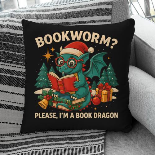 Book Dragon Christmas Reading For Fantasy Lovers Pillowcase - Bookorys AU
