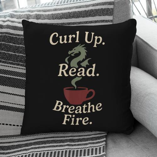 Book Dragon Fantasy Reader Cozy Reading Book Lover Dragon Pillowcase - Bookorys