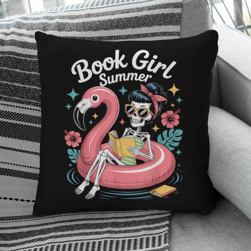 Book Girl Summer Skeleton Reading Books Lovers Beach Pillowcase - Bookorys DE