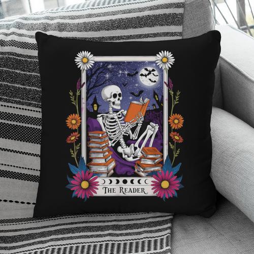 Book Lover Tarot Card The Reader Mystic Skeleton Pillowcase - Bookorys CA