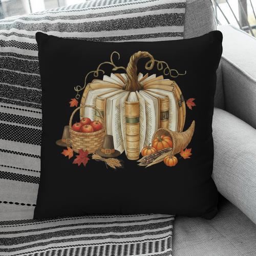 Book Pumpkin Fall Reading Thanksgiving Teacher Librarian Pillowcase - Bookorys DE