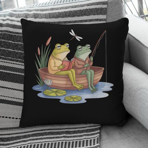 Book Shirt Frog Toad Fishing Vintage Book Frog Pillowcase - Bookorys CA
