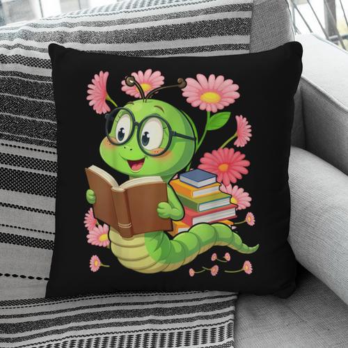 Book Worm Costume World Book Day Cute Kawaii Worm Reading Pillowcase - Bookorys