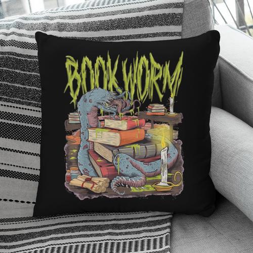 Graphic Book Worm Monster Horror Reading Book Lover Pillowcase - Bookorys DE