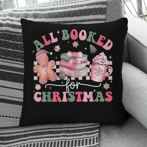 All Booked For Christmas Book Coffee Latte Gingerbread Pillowcase - Bookorys UK