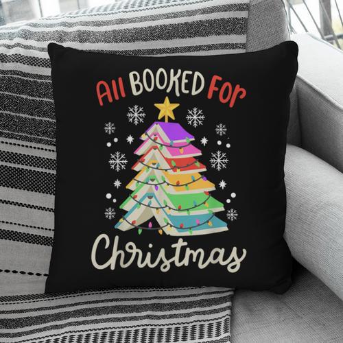 All Booked For Christmas Book Lovers Xmas Tree Women Pillowcase - Bookorys DE