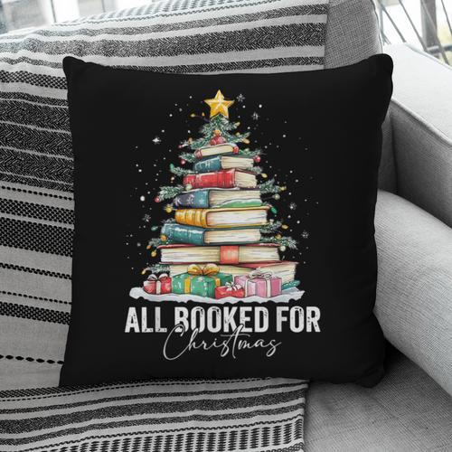 All Booked For Christmas Coquette Books Teacher Xmas Tree Pillowcase - Bookorys