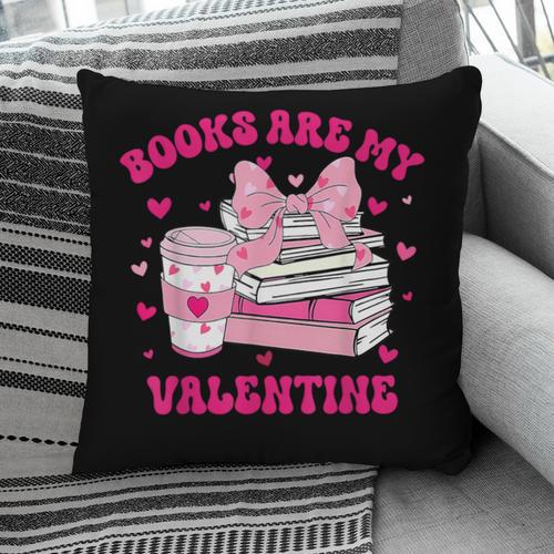 All Booked For Valentines Book Reading Coquette Bow Pillowcase - Bookorys