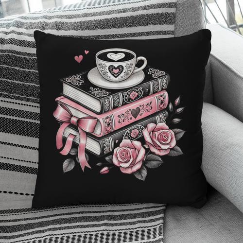 All Booked For Valentine's Coquette Bow Books Teacher Girly Pillowcase - Bookorys UK