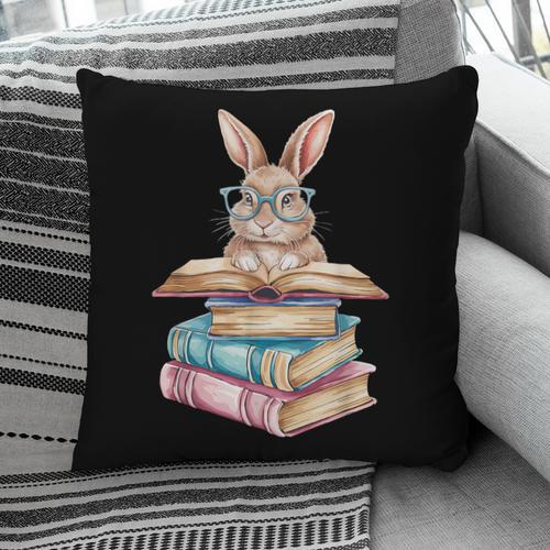 Books Bookworm Reader Book Cute Reading Bunny With Glasses Pillowcase - Bookorys
