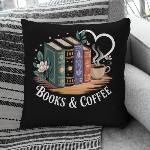 Books And Coffee Book Lover Bookish Green Book Theme Reading Pillowcase - Bookorys