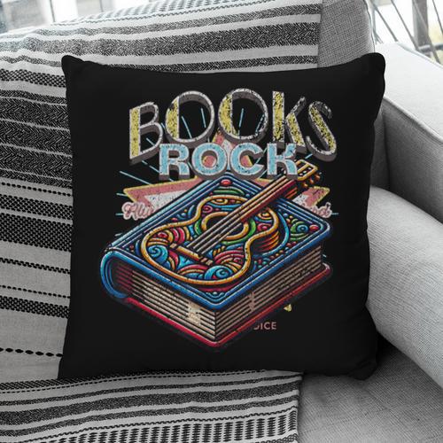 Books Rock Rock'n Roll Science Of Reading Teachers Guitar Pillowcase - Bookorys UK