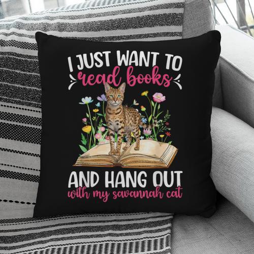 Books And My Savannah Cat Owner Savannah Cat Lover Pillowcase - Bookorys