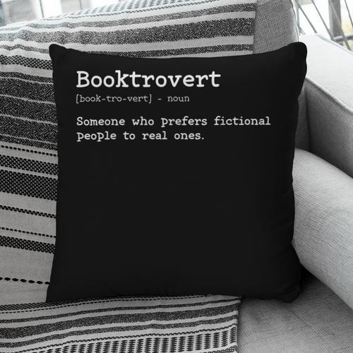 Booktrovert Definition Pun Book Lovers Bookworm Humor Pillowcase - Bookorys DE