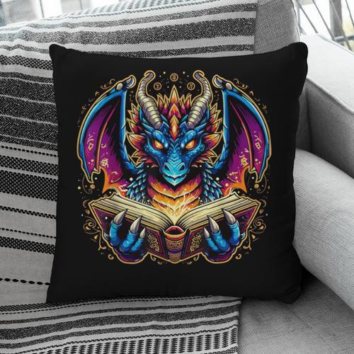 Bookworm Dragon Reading Book Lover Pillowcase - Bookorys AU