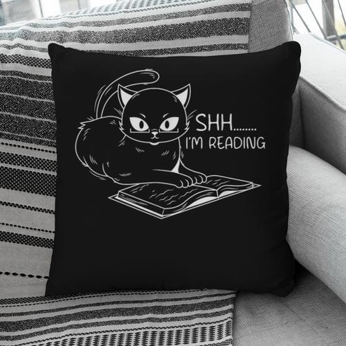 Cat Shh I'm Reading Book Reader Pillowcase - Bookorys DE