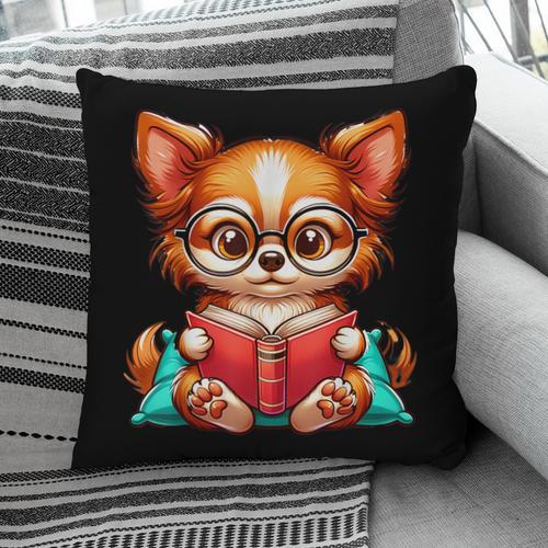 Chihuahua Reading a Book Dog Pillowcase - Bookorys DE