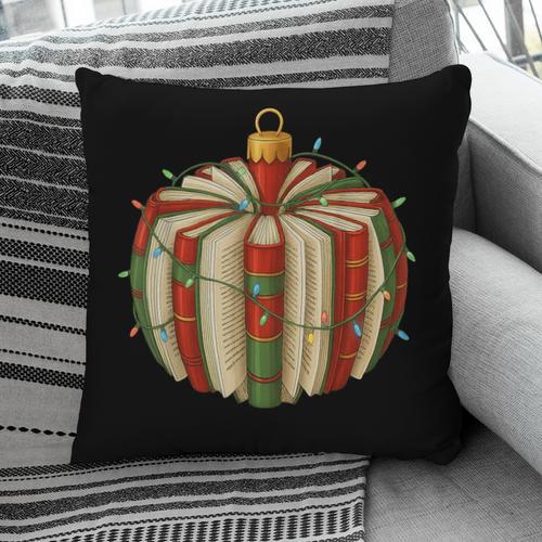Christmas Book Ornament Lights Holiday Reading Lover Teacher Pillowcase - Bookorys